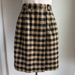 Vintage Munsingwear Plaid Wool Skort Penguin Logo Preppy Fall Sz 9